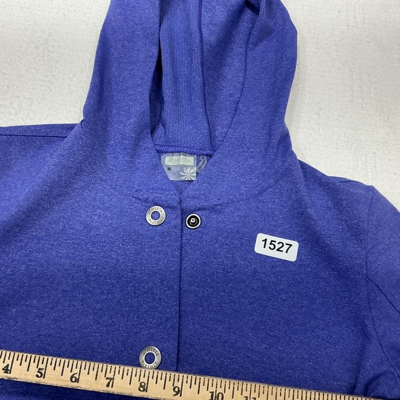 Athleta Women Purple Heather Hooded Snap Front Jacket 903670 XS Longline Coat - Picture 4 of 9
